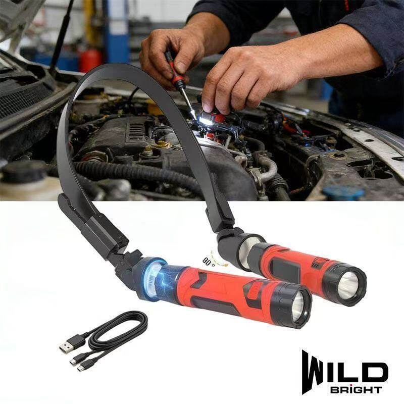 WILD BRIGHT双头手电筒USB充电汽车维修便携式锂电池工作照明灯