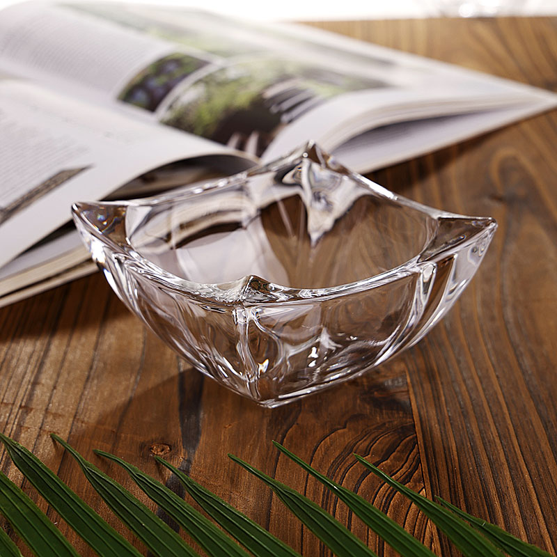 简约方形透明水晶玻璃碗家用甜品四方碗客厅干果零食格蘸料碗碟