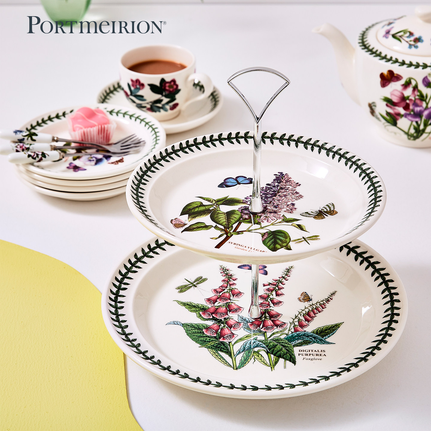 Portmeirion波特美林英国进口英式双层点心盘餐盘早下午茶餐具,餐饮具,盘,淘宝优惠券,粉丝福利购,淘宝优惠卷