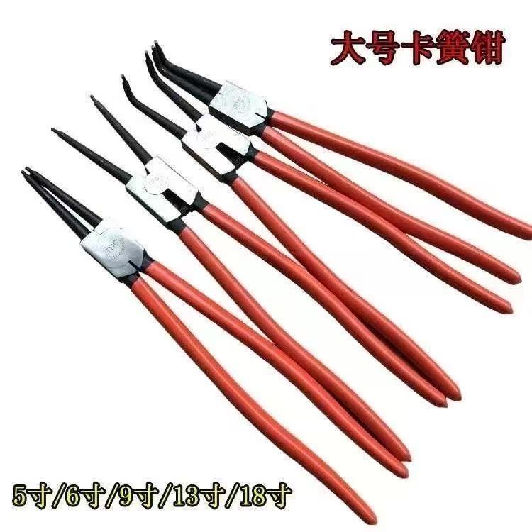 卡簧钳子大号特大号18寸挡圈钳13寸直弯外卡内卡轴孔用加长卡簧钳图片