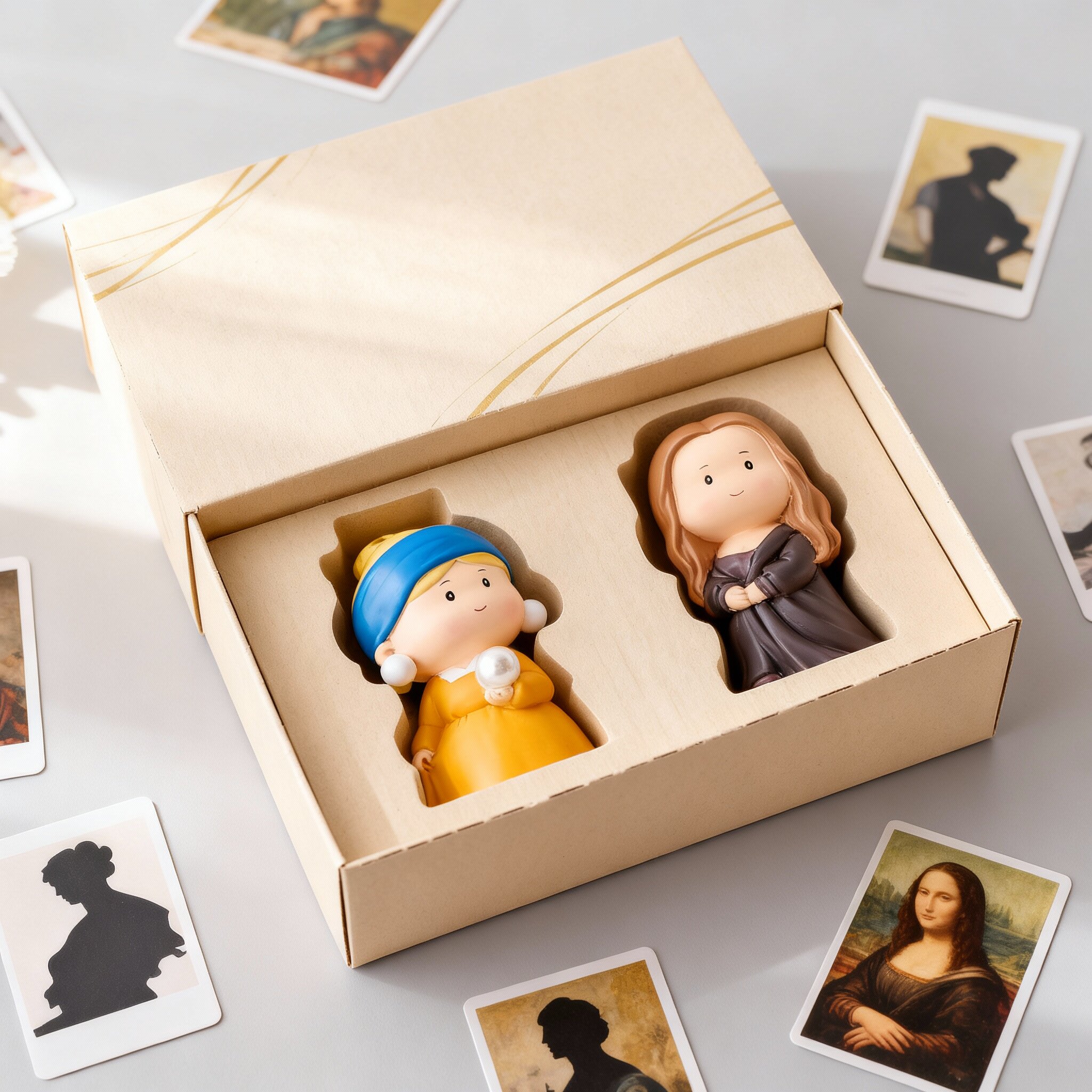 复古艺术人物桌面摆件礼盒套装