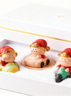 卡通财神手工收纳摆件三件套