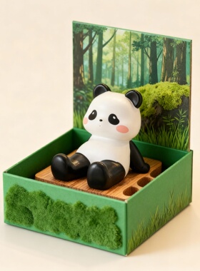 可爱卡通熊猫桌面装饰摆件