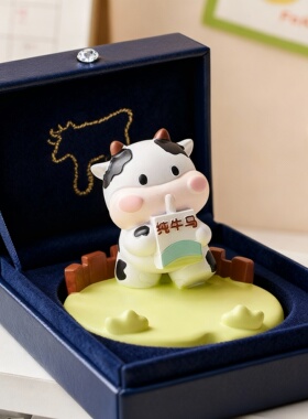 可爱陶瓷奶牛摆件收纳盒