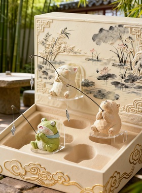 石材荷花池塘鱼缸摆件家居装饰