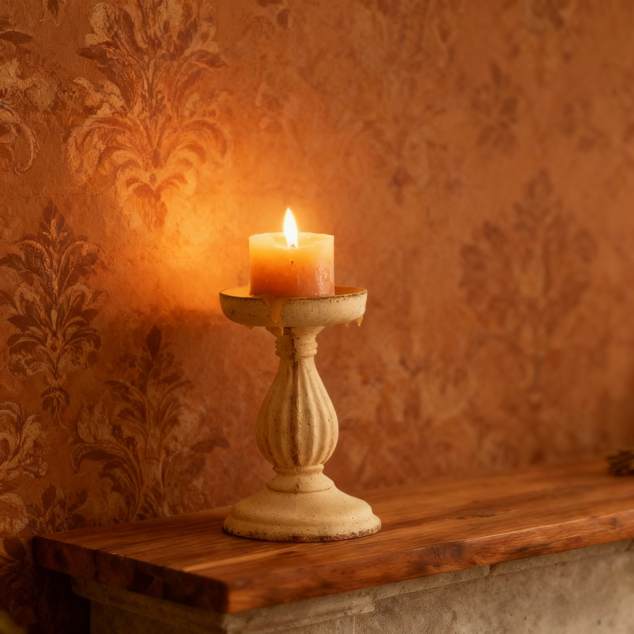 复古欧式天然石烛台轻奢边桌