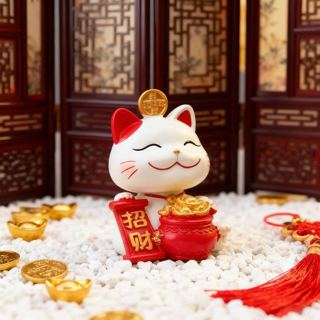 招财猫中国风桌面摆件硬币收纳