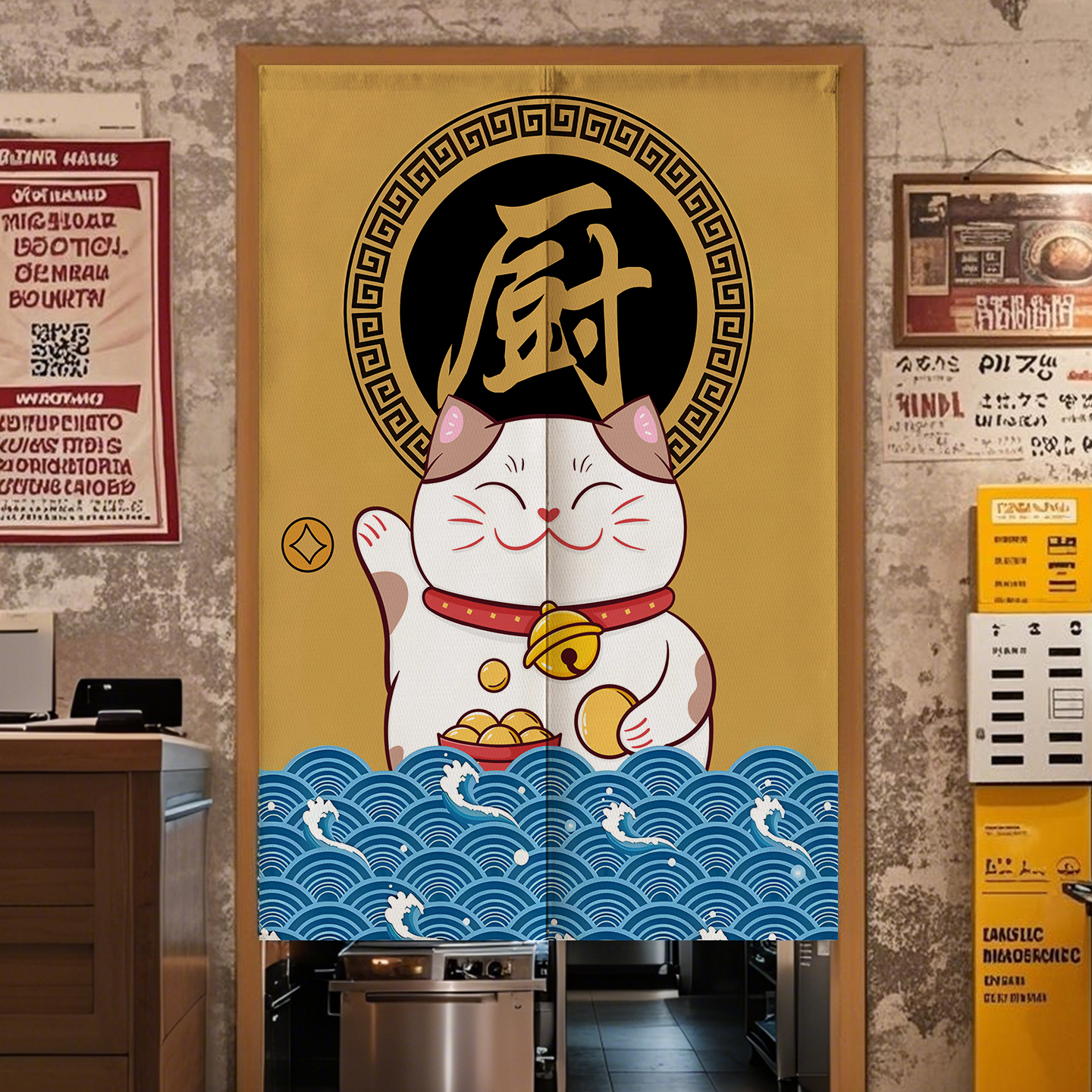 定制店铺商用厨房门帘隔断帘