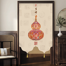 中式门帘厨房隔断帘半截式免打孔高档卫生间家用新款挂帘遮挡帘子