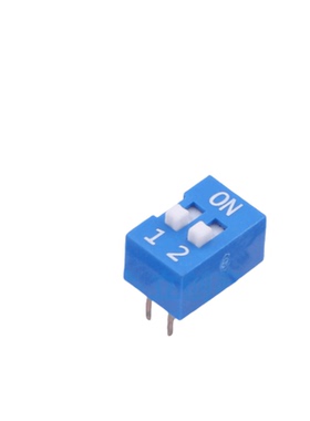 单刀单掷 蓝色平拨 2位 KE拨码开关 DS-02-B-T 康深 插件2.54mm