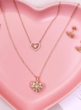 JFB法国进口挚爱18K厚包金爱心项链手链耳钉法式浪漫情人节日礼物