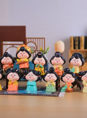 仕女唐妞可爱中式摆件宫女桌面