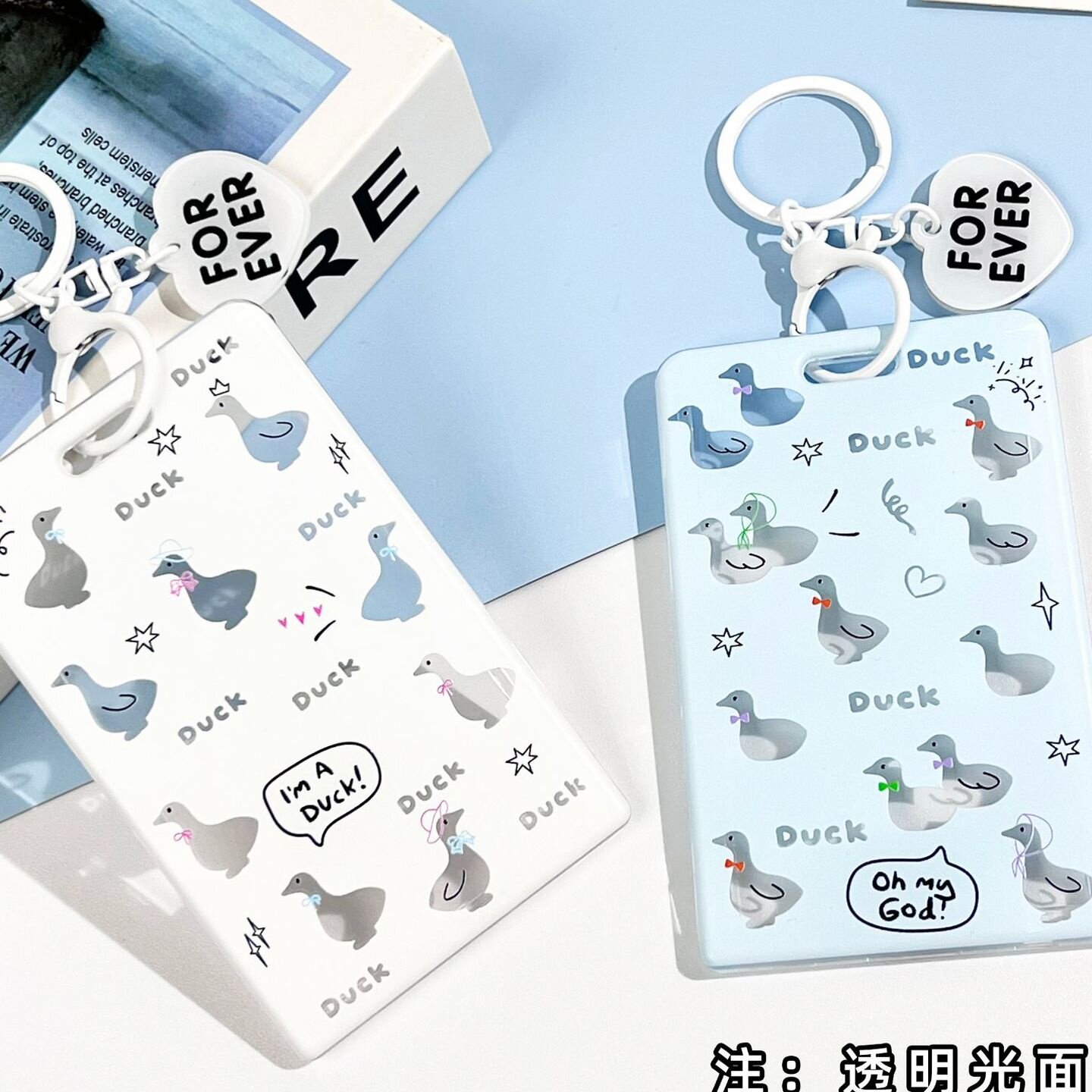 小清新镂空鸭卡套学生校园卡证件套保护套批发男女卡通滑盖卡包