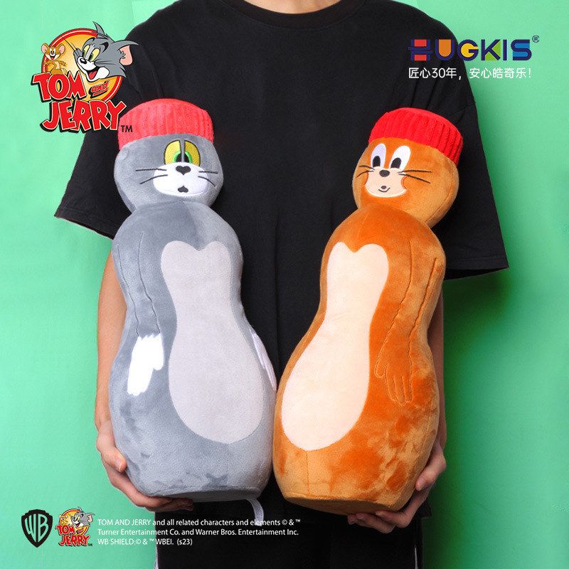 趣味猫和老鼠汽水瓶玩偶公仔抱枕