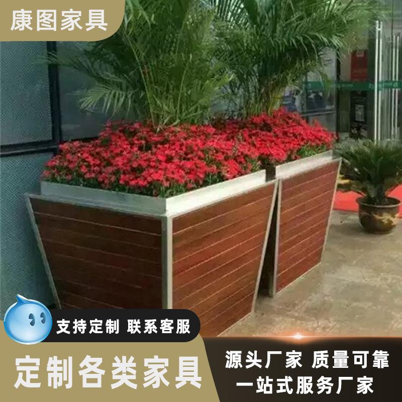 厂家直销户外不锈钢包边花箱防腐木户外花箱花盆市政道路树池优惠