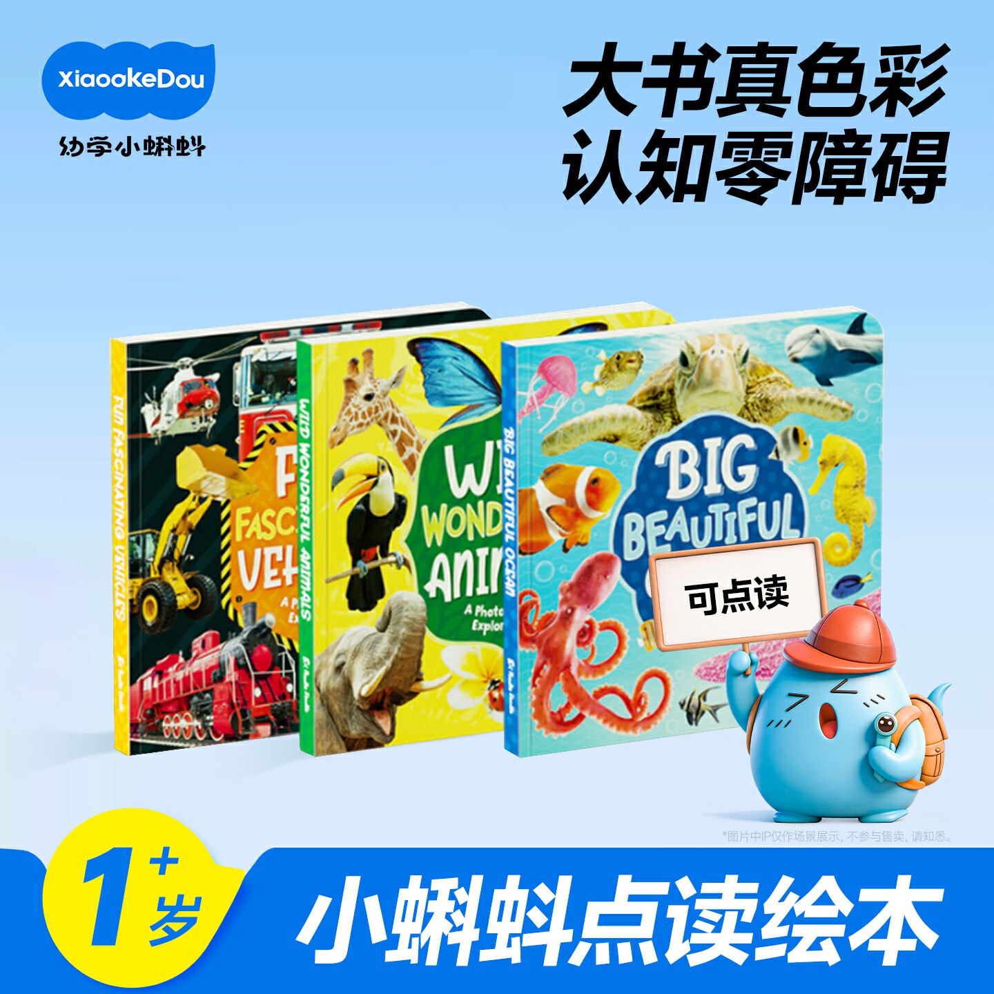 小蝌蚪点读绘本盖世童书大美照片书0到3岁宝宝启蒙认知早教幼儿园英语翻翻书动物汽车交通工具Big BeautifulBooks科普趣味高清大图