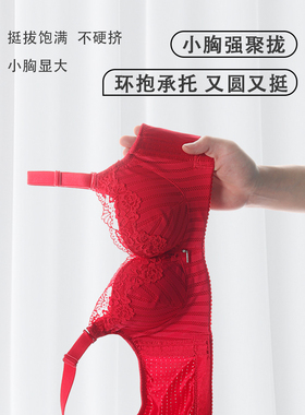 Rephresh/瑞法斯聚拢小胸显大文胸大红本命年结婚厚杯胸罩5605