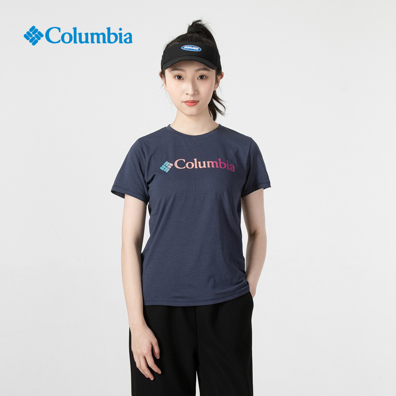 Columbia哥伦比亚2022新品短袖女户外透气防晒圆领T恤AR2191-封面