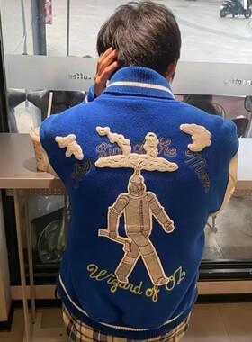 特大码300斤蒸气机器人棒球服vibe夹克外套春秋百搭男女夹克外套