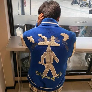 300斤蒸气机器人棒球服vibe夹克外套春秋百搭男女夹克外套 特大码