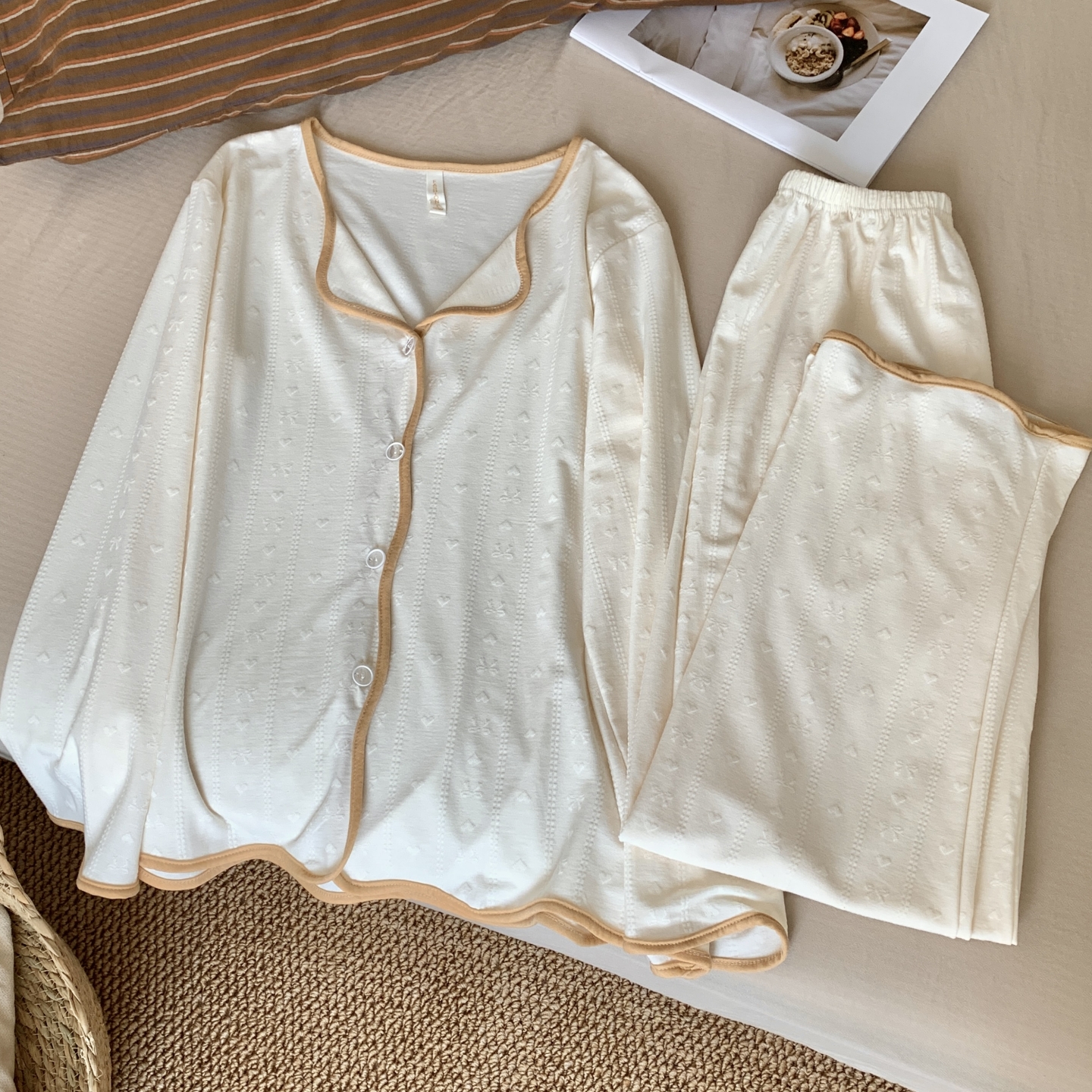 纯棉睡衣女春秋冬长袖长裤家居服