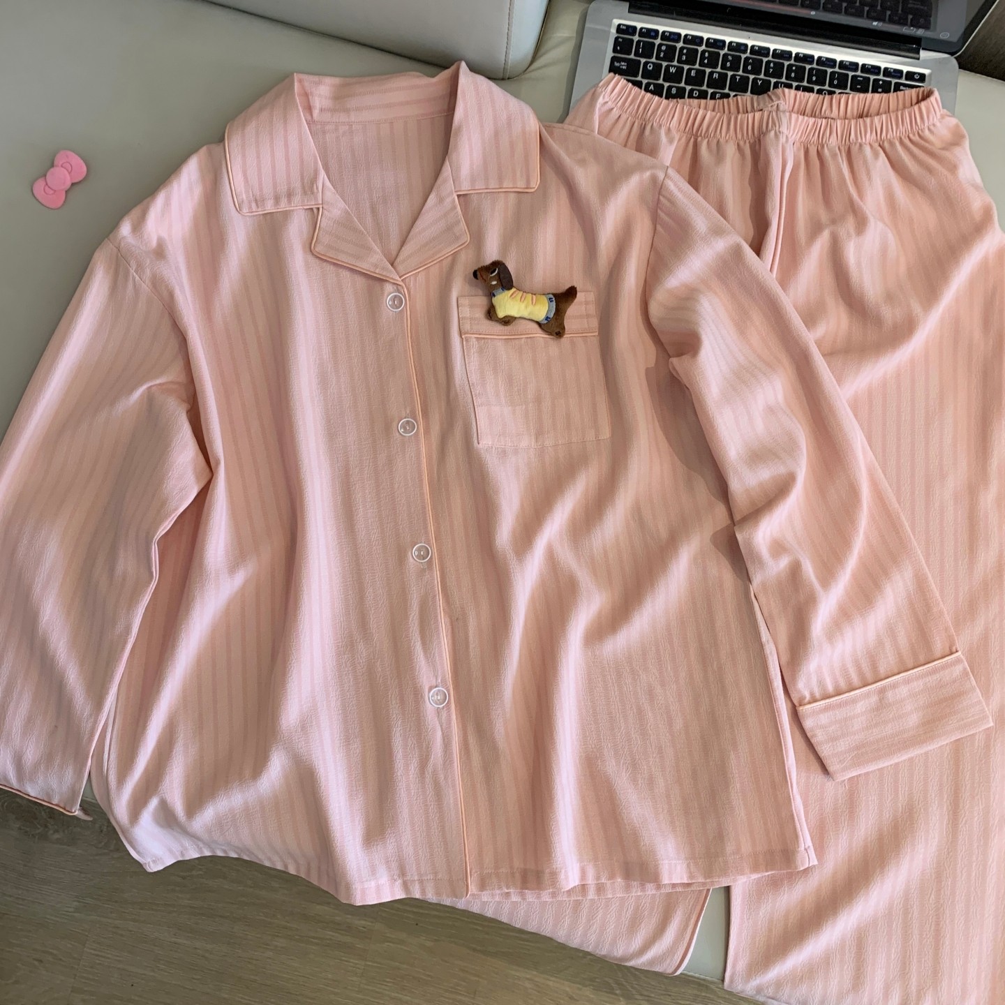 条纹ins风睡衣女春秋季新款长袖开衫甜美网红风提花棉家居服套装,女士内衣/男士内衣/家居服,睡衣/家居服套装,淘宝优惠券,粉丝福利购,淘宝优惠卷