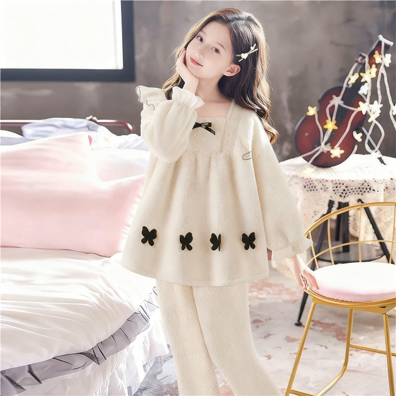 儿童毛绒睡衣加厚保暖女中大童秋冬季可外穿套装新款公主家居服,童装/婴儿装/亲子装,家居服套装,淘宝优惠券,粉丝福利购,淘宝优惠卷