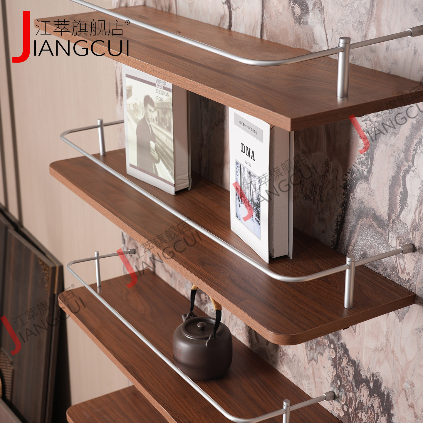 江萃8mm圆管装饰杆加高立柱U/L型护栏隔板铝合金围栏酒柜书柜挡杆