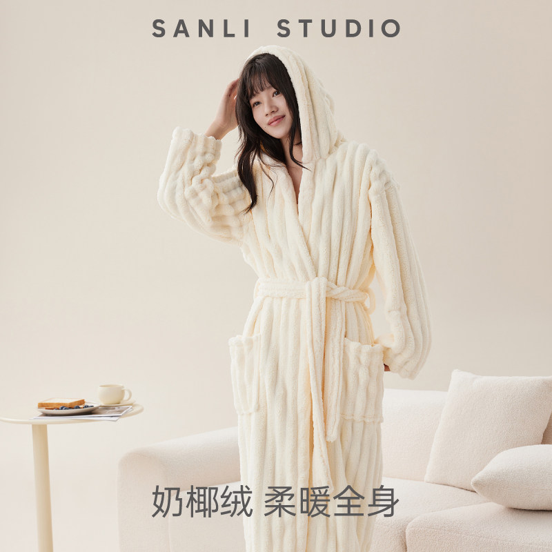 三利颜究所浴袍女吸水速干睡袍