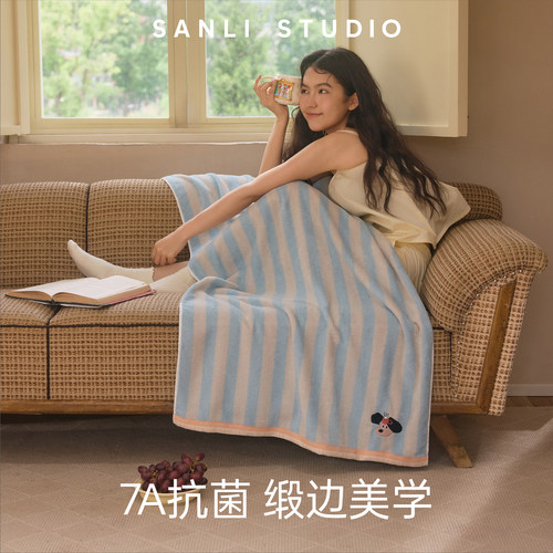 三利颜究所7A抗菌浴巾纯棉加厚