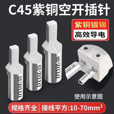 国标紫铜镀锡DTDZ插针插片鸭嘴断路器线鼻子C45空气开关接线端子