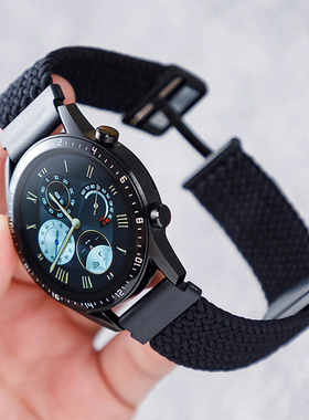 适用华为gt4表带编织尼龙gt5表带弹力gt3pro新款gt2华为watch4pro磁吸扣watch3男女gs3i荣耀小米手表gt2e运动