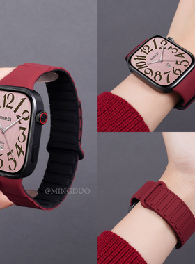 新款适用红米Watch6表带redmiwatch5手表女款4专用原装一体磁吸硅胶运动小米手环9pro男秋冬透气8pro替换腕带