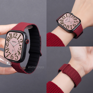 一体磁吸硅胶运动小米手环9pro男秋冬透气8pro替换腕带 4专用原装 新款 适用红米Watch6表带redmiwatch5手表女款