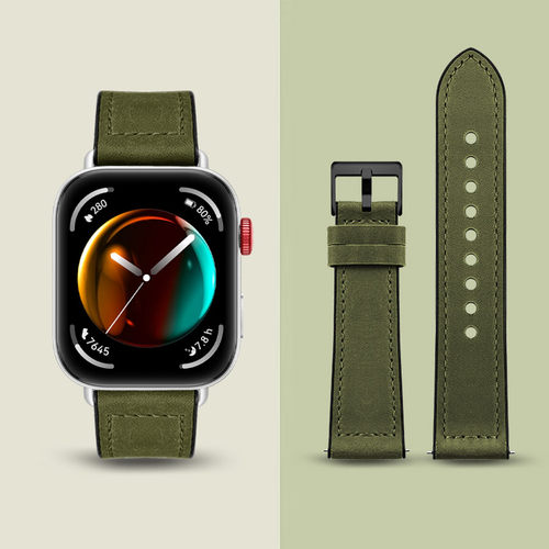 鸣铎华为FIT3/2舒适透气疯马皮纹