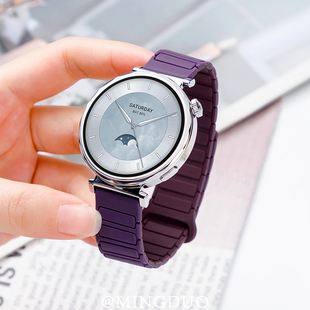 适用小米watch 2智能运动s1Pro运动男士 S4表带41mm手表紫色女新款 甲磁吸硅胶S3 替换腕带 S4sport装 张婧仪同款