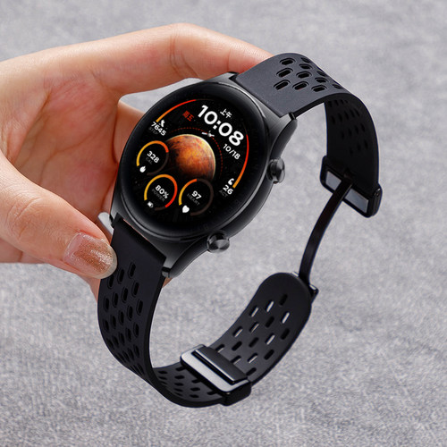 鸣铎荣耀手表防水透气男洞洞硅胶