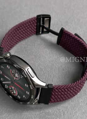 适用荣耀手表4pro表带GS3i手表gs4编织尼龙磁吸扣5ultra智能GS3i华为gt5Pro运动Watch43男女新款高级烟紫腕带