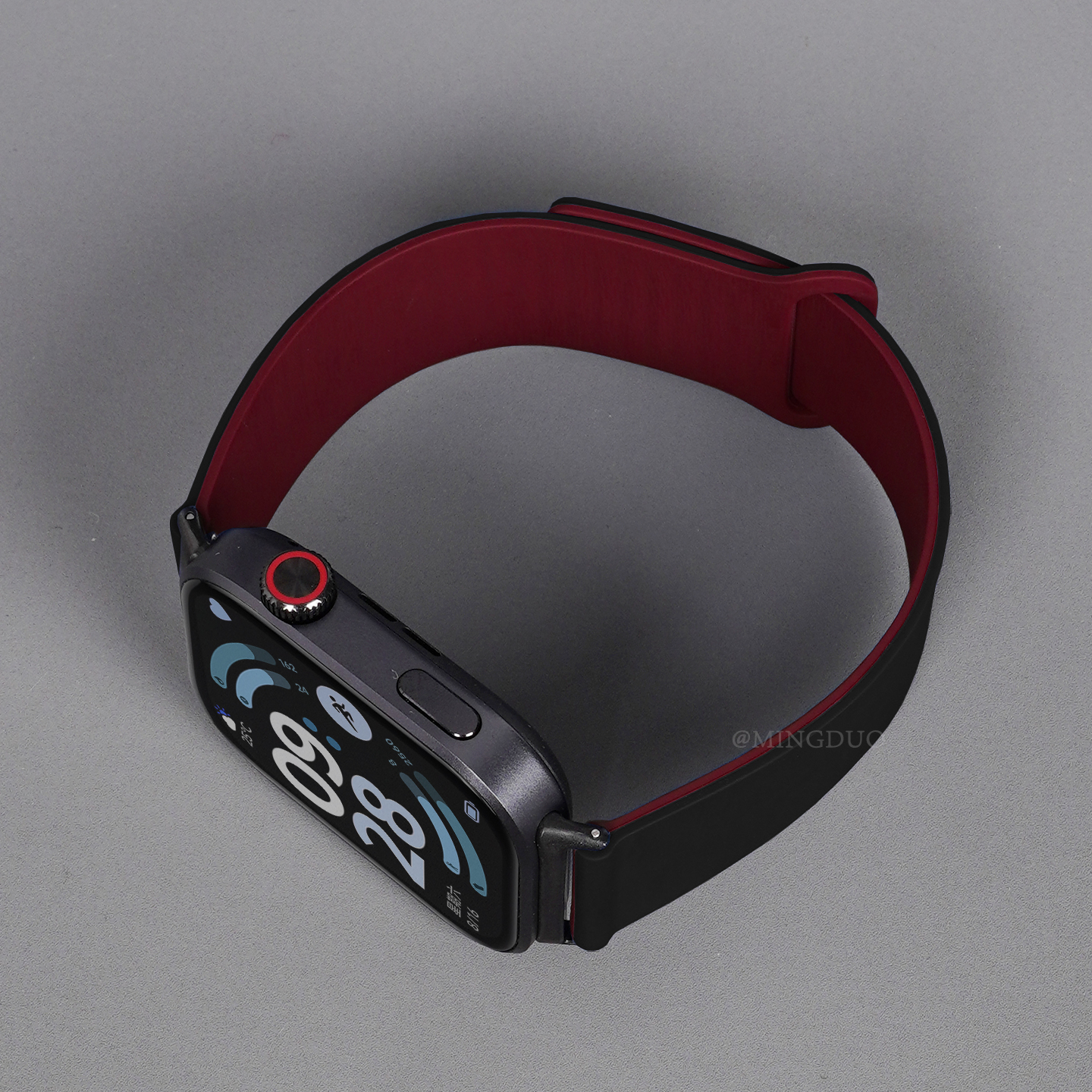 新款黑配酒红适用红米Watch6表带