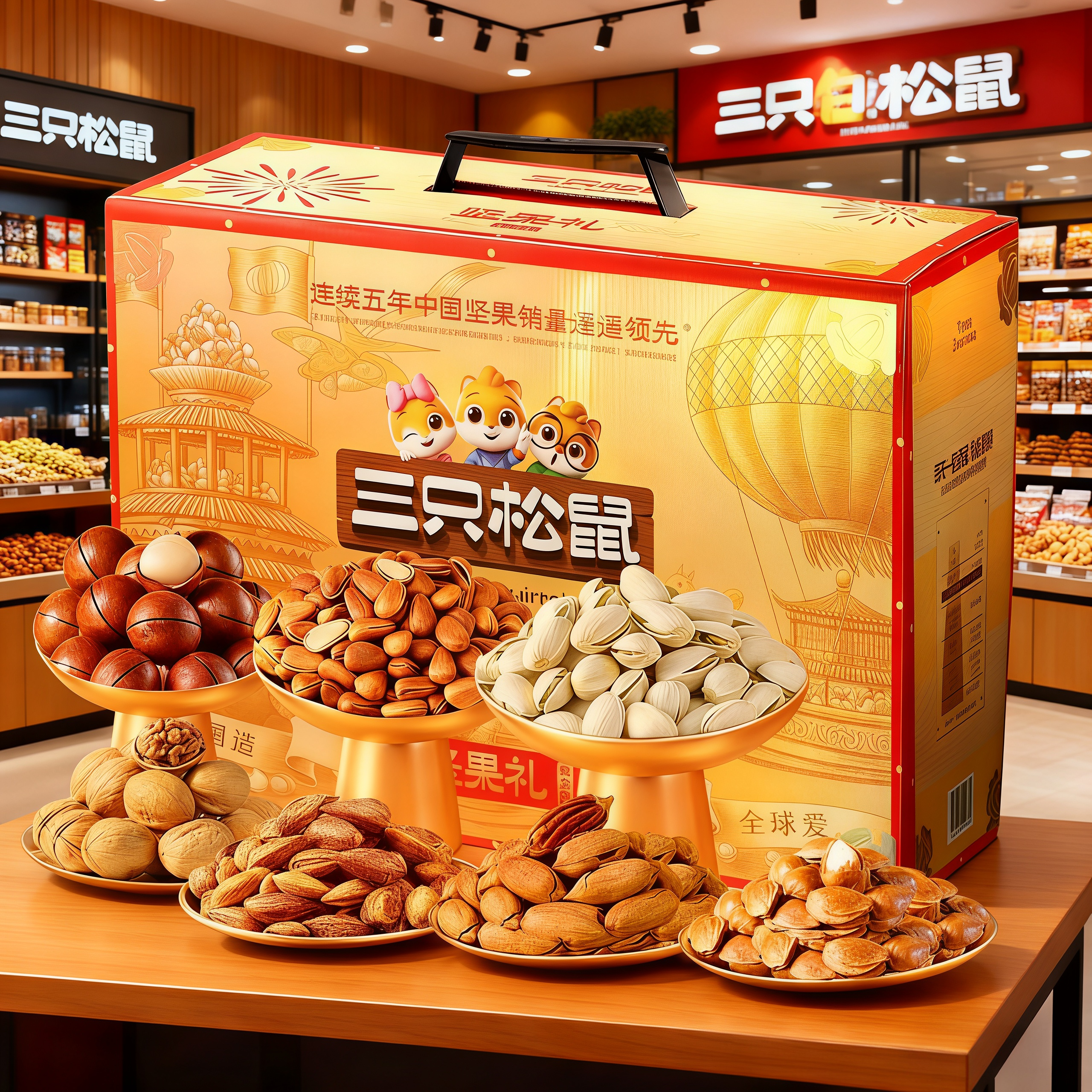 三只松鼠坚果礼盒18袋送礼长辈