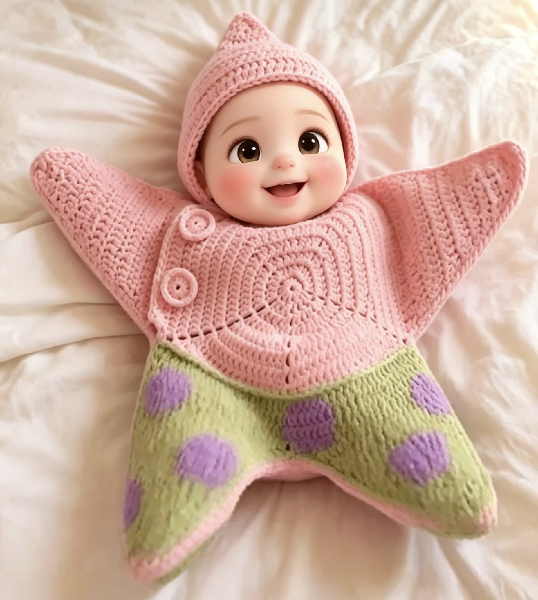 婴儿星星派大星连体衣春秋睡袋diy材料包手工自制衣服
