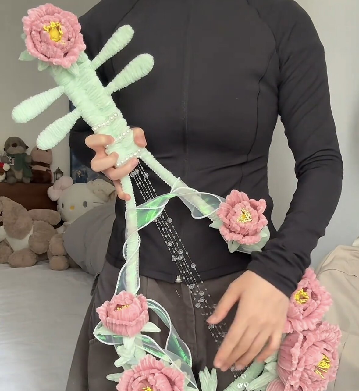 扭扭棒玫瑰花琵琶DIY材料包手工制作创意礼物送闺蜜拍照神器