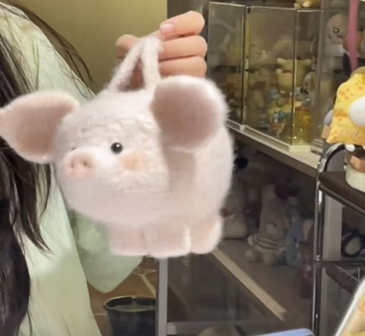 【成品】小猪包猪猪包可爱礼物纯手工编织外出斜挎包钩织包冬天
