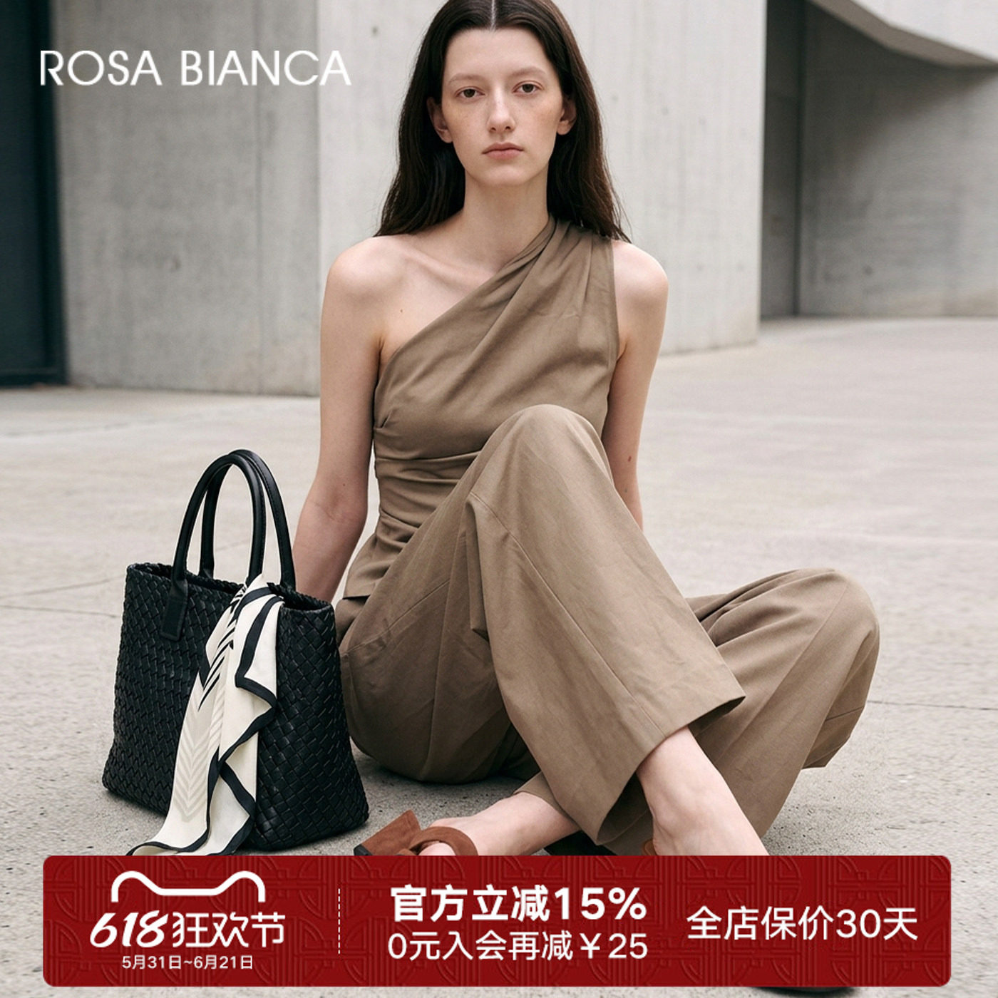 rosabianca夏季厚底羊皮革夹趾拖鞋女