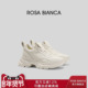 Bianca白色真皮老爹鞋 女鞋 2025秋新款 Rosa 厚底增高休闲运动鞋