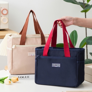 大容量防水饭盒袋学生保温便当包通勤饭盒手提包上班带饭手拎餐包