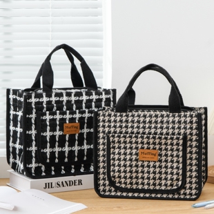 上班杂物小拎包通勤百搭手提包大容量饭盒包外出手拎包拉链手提袋