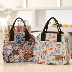 新款防水手提饭盒包上班通勤餐包学生带饭手拎便当包大容量保温包