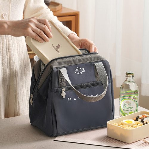 日式大容量防水饭盒袋上班便当包