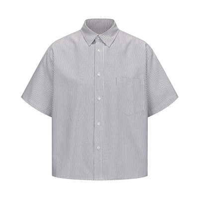 Tastemaker慵懒条纹短袖衬衫松弛